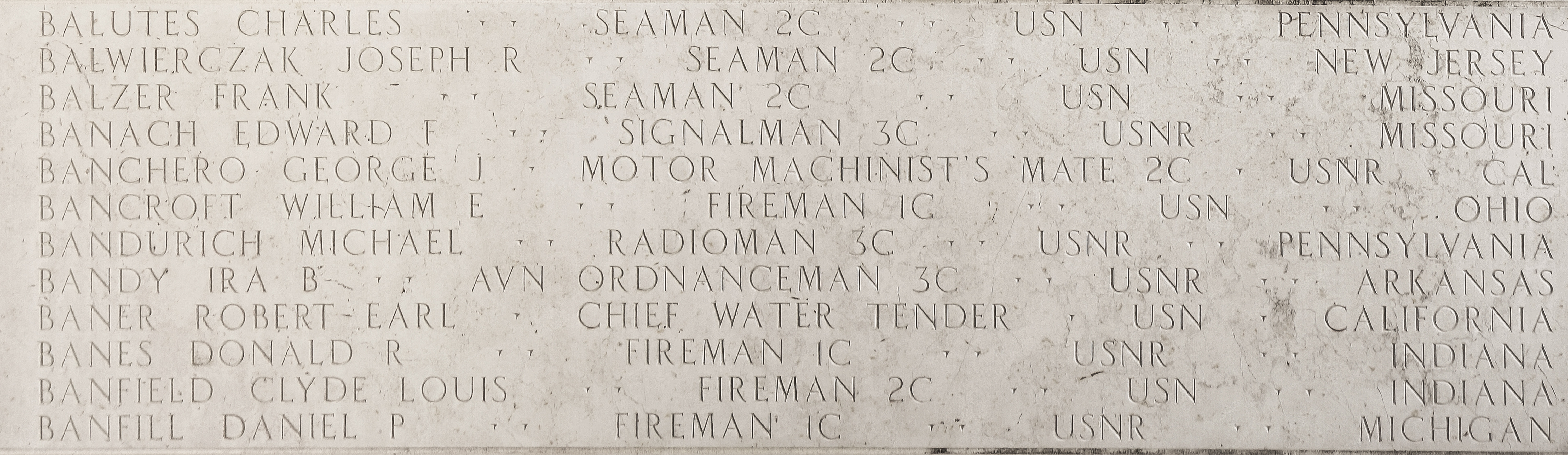 Edward F. Banach, Signalman Third Class